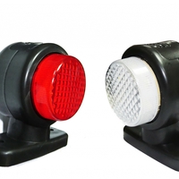 2 броя 12V LED ЛЕД Гумени Странични Рогчета Маркери - габаритни светлини за камион тир ремарке - 85мм х 80мм бяло-червено