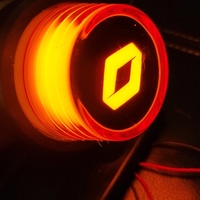 1 брой LED ЛЕД страничен габарит рогче 12 -24V оранжево - червено “old school” Неон Ефект с лого RNT