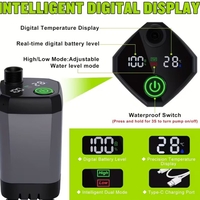 Преносим акумулаторен душ с LED дисплей - 6000mAh IPX7 водоустойчивост и 4 режима на струята