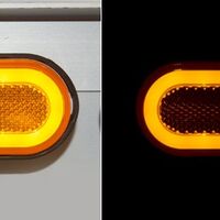 LED Светодиоден Габарит, Мигач, със Стойка, Маркер, Оранжев, Вграден Рефлектор, Е-Mark, Ефект Неон, Водоустойчив, 12V-24V