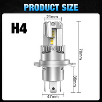 Комплект от 2 броя Умалени Мини Лед Led Диодни Крушки E4P H4 Х4 12V 50W 15000lm Canbus за Автомобил Мотоциклет Трактор Камион Бус и др.