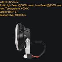 14.5 см ЛЕД LED 5D 36W Универсален прожектор фар лампа халоген с къси / дълги светлини за мотоциклет автомобил офроуд бус ван камион трактор комбайн багер къси/дълги 12V-24V 5,7 инча