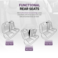 Комплект Луксозна Тапицерия OTOM текстил с еко кожа COMFORT LINE Design – Сиво-Черна със сив шев, за Предни и Задни Седалки
