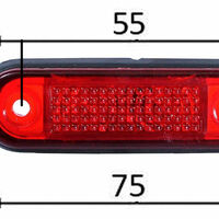 ЧЕРВЕН LED Заден Маркер Токос Габарит за Бус Платформа Камион Ремарке Автобус - 75 мм х 22мм - 24V