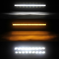 30 cm 12V - 24V Led Bar Лед Бар Пиано дизайн Диоден Прожектор Супер Мощен Бяла и Оранжева Светлина Габарит Мъгла Блиц Високо Качество Ново Поколение 4000LM