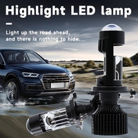 Комплект от 2 броя LED крушки с лупа, Y10 H7, 200%, 50W 6400LM, 6000K, 360° Canbus без грешки – 12V