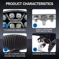 LED мощен диоден фар халоген лампа 12V-24V 90W бяло-жълто за АТВ джип камион трактор земеделски и селскостопански машини и др.
