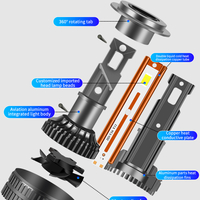 Комплект от 2 броя LED ЛЕД диодни крушки H4 Х4 12V 200W 17000lm за фарове Canbus без грешки 6000К къси/дълги