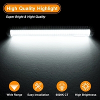 LED Лампа бяла светлина 72 LED, 12V, 6500K, 33 см – Алуминиев корпус, с кабел и букса за свързване