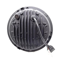 Комплект от 2бр. универсален 7 инча 18см ЛЕД LED фар лампа халоген 12V-24V къси/дълги с DRL дневни светлини мигач бяло-жълто 6500lm за АТВ джип мотоциклет камион трактор и др
