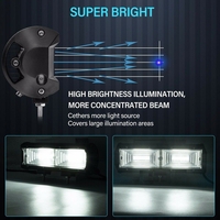 Универсален 144W Лед LED Халоген Фар Работна Лампа 12V - 24V с Разпръсната Flood Светлина за автомобил офроуд бус ван камион 24cm