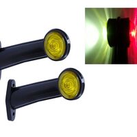Комплект от 2 броя LED ЛЕД Гумени Гъвкави Диодни Странични Рогчета Маркери Габарити Светлини За Камион Ремарке Каравана Платформа 12V