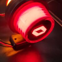 Комплект от 2 броя LED ЛЕД страничен габарит рогче 12 -24V оранжево - червено “old school” Неон Ефект с лого RNT