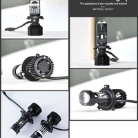 Комплект от 2 броя LED крушки с лупа, Y10 H7, 200%, 50W 6400LM, 6000K, 360° Canbus без грешки – 12V