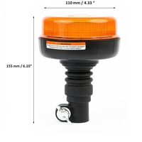 LED Лед Диодна Аварийна Сигнална Лампа Маяк Буркан 12/24V , Блиц, Slim, E-Mark, 12 Диода