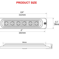 LED Лед Диоден 12-24V Габарит Маркер Токос за камион бус ван каравана платформа кемпер червен 112 x 28mm