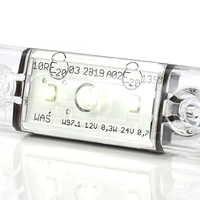 LED Светодиоден Габарит, Маркер, Токос, Бял, Е-Mark, 3 LED, 12V-24V, 8,4 см