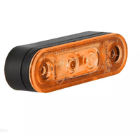 LED Светодиоден Габарит, Маркер, Токос, Оранжев, Овален, Е-Mark, 3 LED, 12V-24V, 8 см