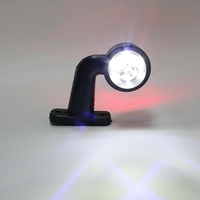Комплект от 2 броя 12- 24V LED ЛЕД къси мини странични габаритни светлини тип рогче въртящи се с ротация за камион ремарке платформа каравана и др. бяло-червен 75 X 60 mm