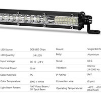57.7 см Диоден 54 LED Лед Бар 78W Ултра Тънък 12D рефлектор 12-24V Комбинирана Combo - Flood и Spot Светлина