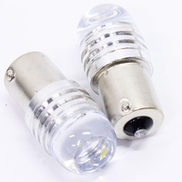 Комплект от 2 броя LED Лед Диодни Блиц Мигащи Крушки За Габарит P21W 1156 BA15S 12V с 9 Леда Бяла Светлина