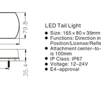 Комплект LED Светодиодни Стопове, С Кабел, Ляв и Десен, 5 Функции, Е-Мark, 12V-24V, Ремарке, Каравана, Камион, Агро Техника, Земеделски Машини