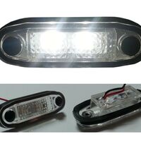 LED Светодиоден Габарит, Маркер, Токос, С Гума, Бял Цвят, Овален, Е-Mark, 12V, 7,5 см