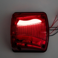 Комплект 2 в 1 - LED Oсветление Лед Плафон за Регистрационен Номер и Заден Червен Габарит с Неон Ефект 12V-24V, 135 мм x 123 мм