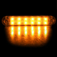 1 брой ЛЕД LED Оранжев Жълт Диоден Маркер Габарит Токос със 12 светодиода за камион ремарке бус ван каравана платформа 12-24V