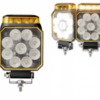 Диоден Лед LED халоген фар 14W бяла светлина + аварийна сигнална блиц оранжева светлина 12V - 24V