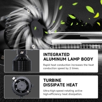 Комплект от 2 броя LED крушки с лупа, Y10 H7, 200%, 50W 6400LM, 6000K, 360° Canbus без грешки – 12V
