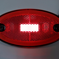 LED Светодиоден Габарит, 116mm x 60mm, Червен, Неон Ефект, Три Функции,12V-24V
