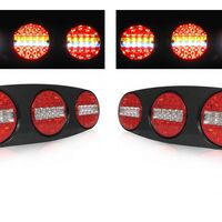 Комплект 12V - 24V Led Лед Тройни Диодни Стопове - Комбинирани Стоп, Габарит, Мигач, Задна Светлина