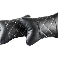 Комплект от 2 броя универсални възглавници авто възглавничка за врат за по-добър комфорт при дълъг път с автомобил черно с бял шев