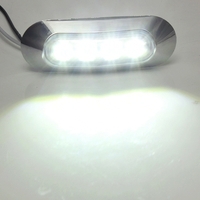Бял LED Габарит, Маркер, 4 диода, Хромирана рамка - 24V