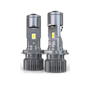 Комплект от 2 броя LED ЛЕД диодни крушки с лупа H4 Х4 12V - 24V 80W 12000LM за фарове Canbus без грешки 6000К-6500К къси/дълги