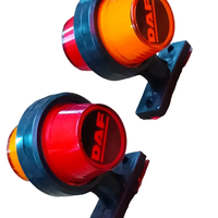 1 брой LED ЛЕД страничен габарит рогче 12 -24V оранжево - червено “old school” Неон Ефект с лого DF