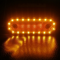 LED Диоден Габарит Маркер Токос Със Стойка Оранжев 20 Диода 12V - 24V За Камион Бус Ван Ремарке Каравана Платформа