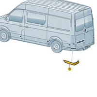 Ляв рефлектор светоотразител за задна броня на VW Crafter SY 2017+