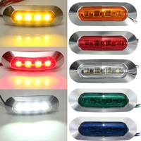 LED Габарит, Маркер, 5 цвята, 4 диода, Хромирана рамка - 12-24V - за автомобил, бус, камион, ремарке и др.