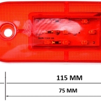 12V ЛЕД LED Червен дииоден маркер габарит токос със 9 светодиода за ремарке бус ван каравана платформа и др.