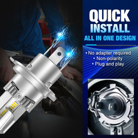 Комплект от 2 броя Умалени Мини Лед Led Диодни Крушки E4P H4 Х4 12V 50W 15000lm Canbus за Автомобил Мотоциклет Трактор Камион Бус и др.