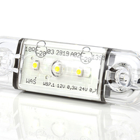LED Светодиоден Габарит, Маркер, Токос, Бял, Е-Mark, 3 LED, 12V-24V, 8,4 см