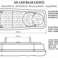 Комплект LED Диодни стопове 12V Волта бус камион ТИР ремарке
