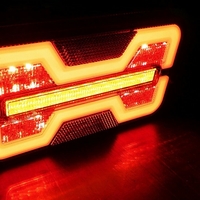 Комплект LED Лед Диодни Стопове, Ляв и Десен, Неон Ефект, Динамичен Бягащ  Мигач, 12V - 24V, E-Mark