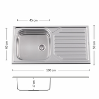 Иноксова Мивка POWER BB 100.1 SI 100/ 50 см