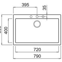 Гранитна Мивка BLOOM PLUS 790 SI 79/ 50 см