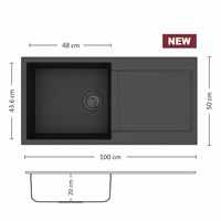 Гранитна Мивка FERETA BB 100.1 SI 100/ 50 см