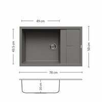 Гранитна Мивка UNICO BB 78.1 SI 78/ 50 см