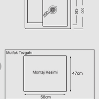 Гранитна Мивка с отцедник 61/ 50 см
